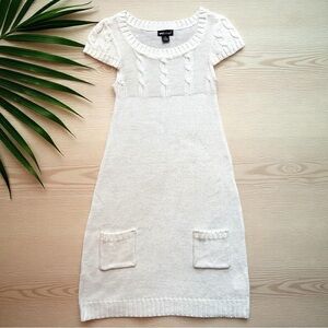 Wet Seal Cable Knit Sweater Dress – Light Cream White – Size S Y2K
